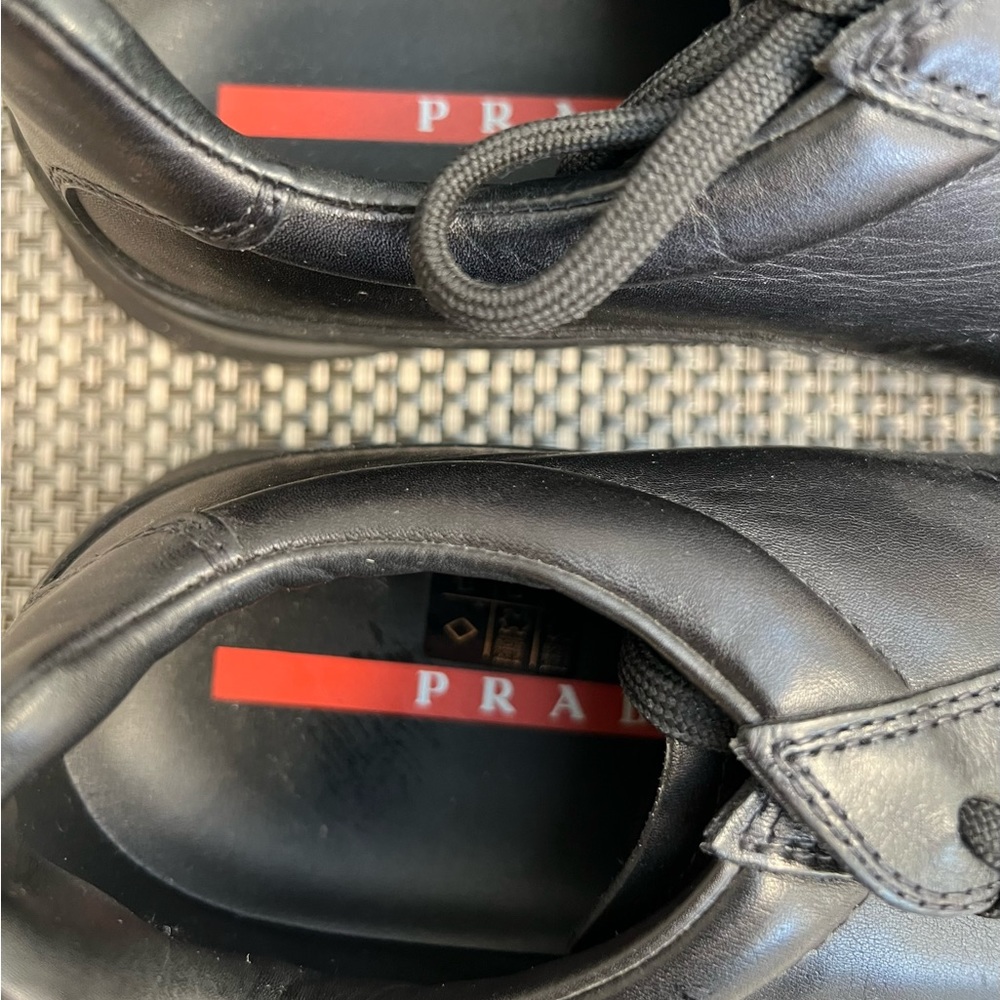 New Men’s “PRADA” Black Leather Lace/Up Shoes - Picture 4 of 8